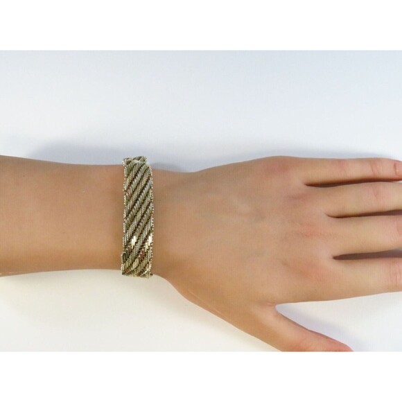 Vintage Signed Sterling Silver Chainmail Bracelet - 7 1/4" - Picture 2 of 11